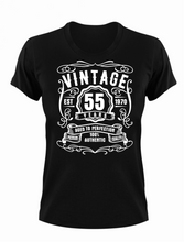 Load image into Gallery viewer, 55 Year Old Birthday T-shirt Est Born in 1970 Vintage Aged to Perfection