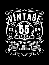 Load image into Gallery viewer, 55 Year Old Birthday T-shirt Est Born in 1970 Vintage Aged to Perfection