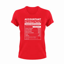 Load image into Gallery viewer, Accountant Nutrition Facts Novelty T-Shirtaccountant, accounting, funny, Ladies, Mens, Nutrition Facts, Unisex