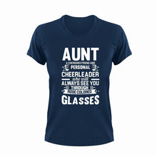 Load image into Gallery viewer, Aunt A Cherished Friend And Personal Cheerleader Novelty T-Shirtaunt, cheerleader, cute, family, friend, Ladies, Mens, Unisex