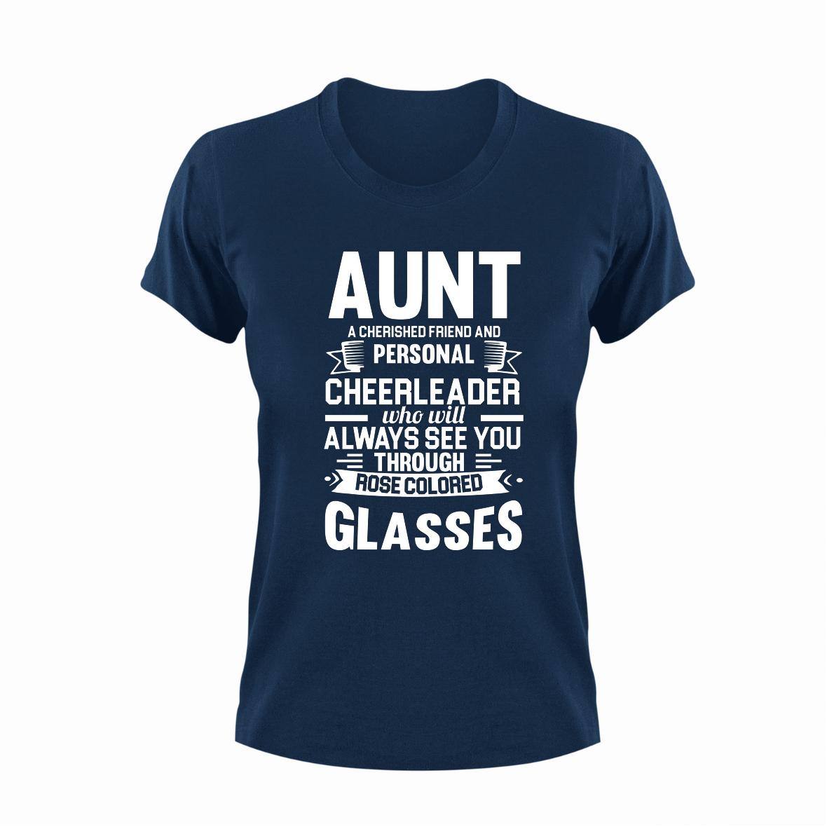 Cool Aunt Cheer Squad T-Shirt Funny Quote Tee