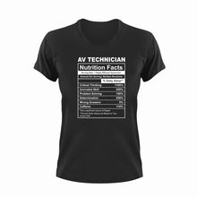 Load image into Gallery viewer, Av Technician Nutrition Facts Novelty T-Shirtav technician, funny, Ladies, Mens, Nutrition Facts, Unisex
