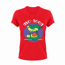 Load image into Gallery viewer, Avo-Yoga T-Shirtaerial yoga, avocado, food, hot yoga, Ladies, Mens, Unisex, yoga