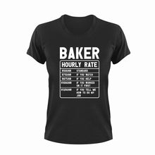 Load image into Gallery viewer, Baker Hourly Rate Novelty T-Shirtbake, baker, baking, funny, Hourly Rate, hourly rates, Ladies, Mens, Unisex