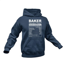 Load image into Gallery viewer, Baker Nutritional Facts Hoodie - Ideal Gift for a Baker