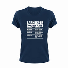 Load image into Gallery viewer, Barkeeper Hourly Rate Novelty T-ShirtBar, Barkeeper, funny, Hourly Rate, hourly rates, Ladies, Mens, Unisex