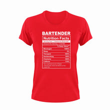 Load image into Gallery viewer, Bartender Nutrition Facts Novelty T-ShirtBar, Bartender, funny, Ladies, Mens, Nutrition Facts, Unisex