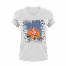 Load image into Gallery viewer, Beach Flamingo Novelty T-Shirtbeach, beach fun, bird, flamingo, Ladies, Mens, pretty, Unisex