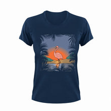 Load image into Gallery viewer, Beach Flamingo Novelty T-Shirtbeach, beach fun, bird, flamingo, Ladies, Mens, pretty, Unisex