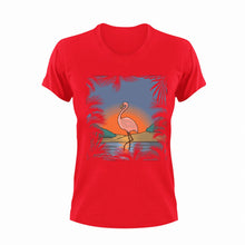 Load image into Gallery viewer, Beach Flamingo Novelty T-Shirtbeach, beach fun, bird, flamingo, Ladies, Mens, pretty, Unisex