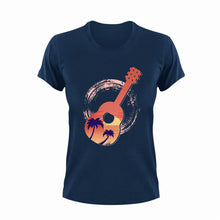 Load image into Gallery viewer, Beach Guitar T-Shirtbeach, beach fun, guitar, Ladies, Mens, music, music lover, musician, rock music, Unisex