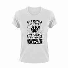 Load image into Gallery viewer, As A Matter Of Fact The World Does Revolve Around My Beagle Dog T-Shirtbeagle, dog, dogs, funny, Ladies, Mens, pets, Unisex
