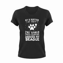 Load image into Gallery viewer, As A Matter Of Fact The World Does Revolve Around My Beagle Dog T-Shirtbeagle, dog, dogs, funny, Ladies, Mens, pets, Unisex