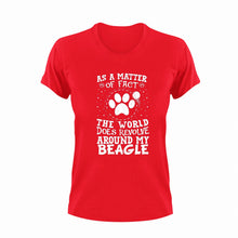 Load image into Gallery viewer, As A Matter Of Fact The World Does Revolve Around My Beagle Dog T-Shirtbeagle, dog, dogs, funny, Ladies, Mens, pets, Unisex