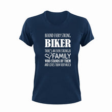 Load image into Gallery viewer, Strong Biker T-ShirtBehind every, bike, biker, biking, family, Ladies, Mens, strong, Unisex