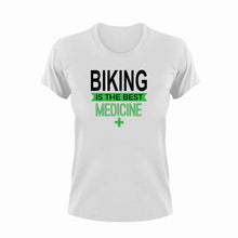 Load image into Gallery viewer, Biking is the best medicine T-Shirtbike, biker, biking, Ladies, medicine, Mens, sport, the best medicine, Unisex