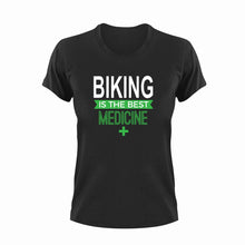 Load image into Gallery viewer, Biking is the best medicine T-Shirtbike, biker, biking, Ladies, medicine, Mens, sport, the best medicine, Unisex