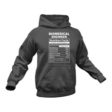 Load image into Gallery viewer, Biomedical Engineer Nutritional Facts Hoodie - Ideal Gift for a Biomedical Engineer