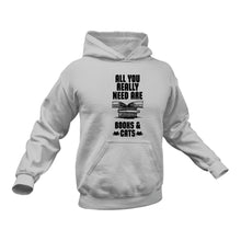 Load image into Gallery viewer, Books And Cats Hoodie - Gift Idea for Readers