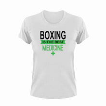 Load image into Gallery viewer, Boxing is the best medicine T-Shirtboxer, boxing, Ladies, medicine, Mens, sport, the best medicine, Unisex