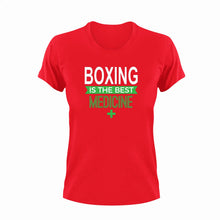 Load image into Gallery viewer, Boxing is the best medicine T-Shirtboxer, boxing, Ladies, medicine, Mens, sport, the best medicine, Unisex