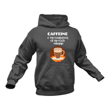 Load image into Gallery viewer, Caffeine is the Foundation of my Food Pyramid Cotton Hoodie, Best Gift Idea for Coffee Drinkers
