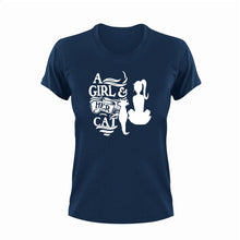 Load image into Gallery viewer, A Girl and her Cat T-Shirtanimals, cat, Ladies, Mens, pets, Unisex