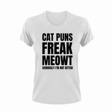 Load image into Gallery viewer, Cat Puns Freak Meowt Funny T-Shirtcat, cat mom, cute, funny, Ladies, Mens, pets, puns, Unisex