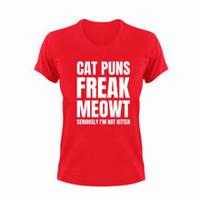 Load image into Gallery viewer, Cat Puns Freak Meowt Funny T-Shirtcat, cat mom, cute, funny, Ladies, Mens, pets, puns, Unisex