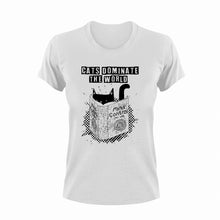 Load image into Gallery viewer, Cats Dominate The World Cute T-Shirtbooks, cat, cat mom, cute, funny, Ladies, Mens, pets, read, reading, Unisex