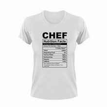 Load image into Gallery viewer, Chef Nutrition Facts Funny T-Shirtchef, Cook, cooking, funny, Ladies, Mens, Nutrition Facts, Unisex