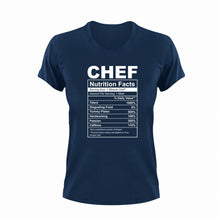 Load image into Gallery viewer, Chef Nutrition Facts Funny T-Shirtchef, Cook, cooking, funny, Ladies, Mens, Nutrition Facts, Unisex