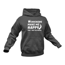 Load image into Gallery viewer, Chickens make me Happy - Unique Cotton Hoodie - Best Idea for a Gift