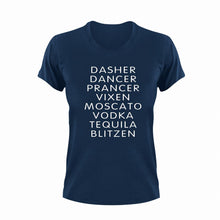 Load image into Gallery viewer, Dasher Dancer Prancer Vixen Moscato... T-Shirtchristmas, Ladies, Mens, reindeer, Unisex, wine