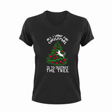 Load image into Gallery viewer, All I Want For Christmas Is To Destroy The Tree Cat T-Shirtcat, christmas, funny, Ladies, Mens, Merry Christmas, pets, Unisex
