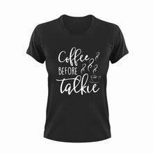 Load image into Gallery viewer, Coffee Before Talkie Funny T-Shirtart, caffeine, coffee, funny, Ladies, Mens, Unisex