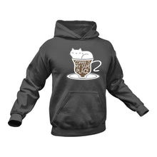 Load image into Gallery viewer, Coffee Cat Hoodie - Coffee Gift, Gifts for Coffee Lovers, Coffee Lover
