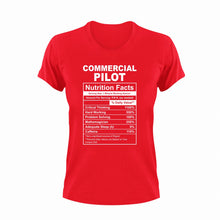 Load image into Gallery viewer, Commercial Pilot Nutrition Facts Funny T-Shirtairplane, aviation, Commercial Pilot, Ladies, Mens, Nutrition Facts, pilot, plane, Unisex