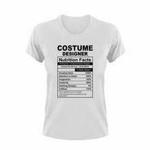 Load image into Gallery viewer, Costume Designer Nutrition Facts Funny T-Shirtcostume, Costume Designer, funny, Ladies, Mens, Nutrition Facts, Unisex