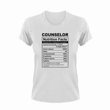 Load image into Gallery viewer, Counselor Nutrition Facts Funny T-ShirtCounselor, funny, Ladies, Mens, Nutrition Facts, Unisex