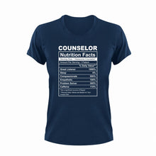 Load image into Gallery viewer, Counselor Nutrition Facts Funny T-ShirtCounselor, funny, Ladies, Mens, Nutrition Facts, Unisex