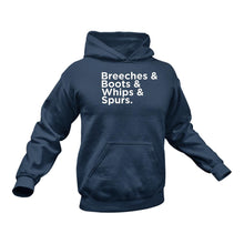 Load image into Gallery viewer, Breeches Boots Whips Spurs Cotton Hoodie, Best Gift Idea for Horse Riders