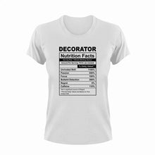 Load image into Gallery viewer, Decorator Nutrition Facts Funny T-ShirtDecorator, funny, Ladies, Mens, Nutrition Facts, Unisex