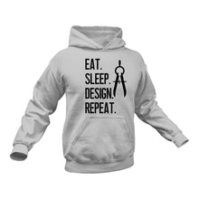 Load image into Gallery viewer, Eat Sleep Design Repeat Hoodie - Gift Idea for Designers