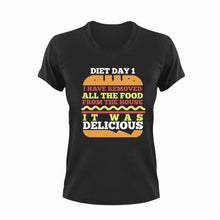 Load image into Gallery viewer, Diet Day 1 Funny T-Shirtdiet, fast food, food, funny, Ladies, Mens, Unisex