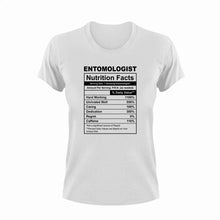 Load image into Gallery viewer, Entomologist Nutrition Facts Funny T-ShirtEntomologist, funny, Ladies, Mens, Nutrition Facts, Unisex