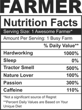 Load image into Gallery viewer, Farmer Nutritional Facts Hoodie - Best gift Idea for a Farmer