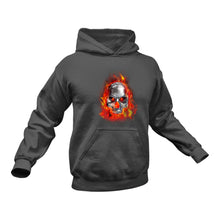 Load image into Gallery viewer, Fire Skull Hoodie - Birthday Gift Idea for a Biker Christmas Present