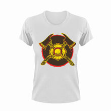 Load image into Gallery viewer, Axes T-Shirtaxe, axes, fire, Firefighter, fireman, firetruck, Ladies, Mens, Unisex