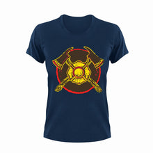 Load image into Gallery viewer, Axes T-Shirtaxe, axes, fire, Firefighter, fireman, firetruck, Ladies, Mens, Unisex
